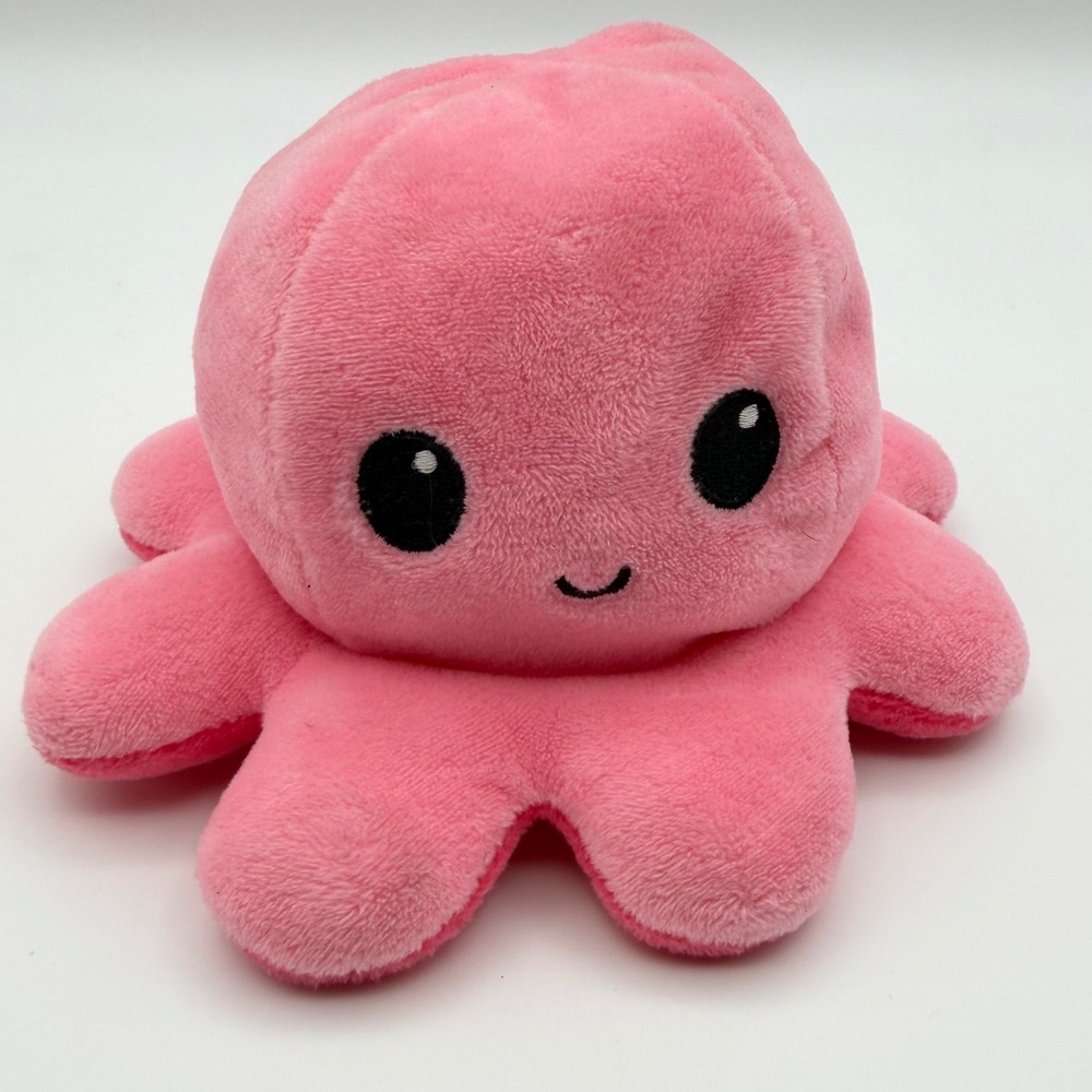 Teeturtle Reversible Octopus Plush Pink Blue Happy Sad Mood Flip Toy‎